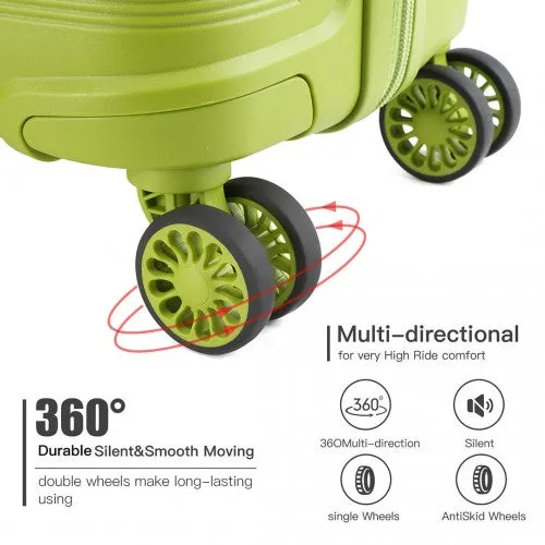 Kono 28 Inch Bright Hard Shell Pp Suitcase - Classic Collection - Green