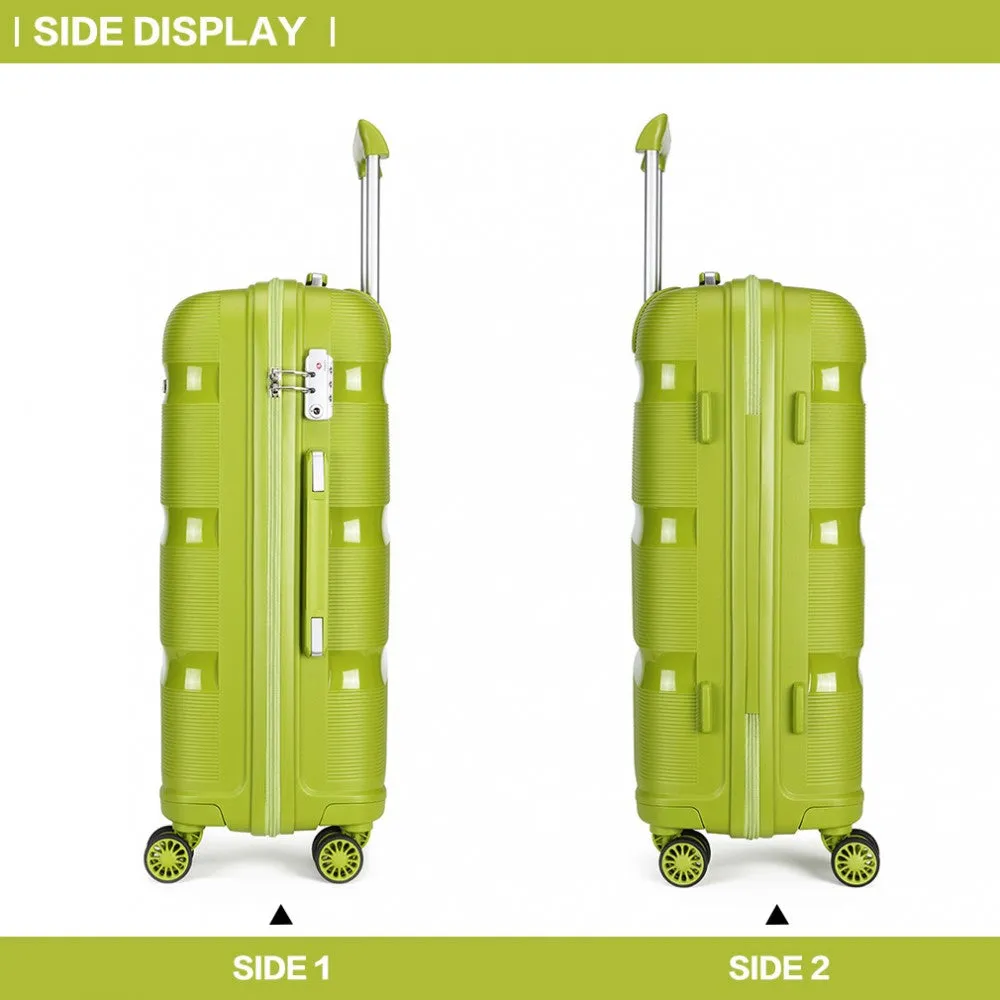Kono 28 Inch Bright Hard Shell Pp Suitcase - Classic Collection - Green