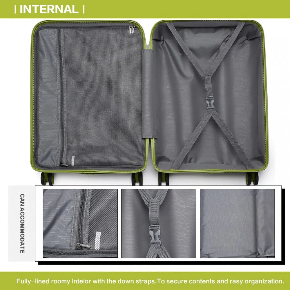 Kono 28 Inch Bright Hard Shell Pp Suitcase - Classic Collection - Green