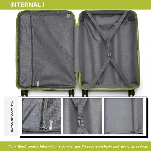 Kono 28 Inch Bright Hard Shell Pp Suitcase - Classic Collection - Green