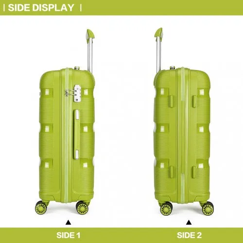 Kono 28 Inch Bright Hard Shell Pp Suitcase - Classic Collection - Green