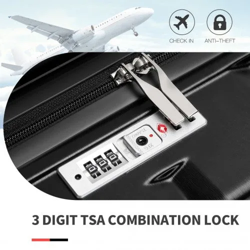 Kono 28 Inch Lightweight Hard Shell Abs Suitcase With TSA Lock - Black