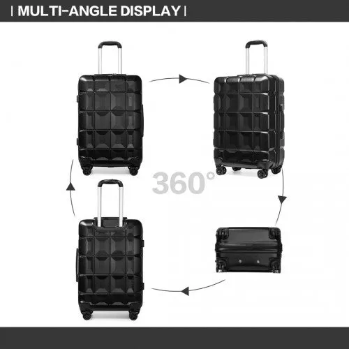 Kono 28 Inch Lightweight Hard Shell Abs Suitcase With TSA Lock - Black
