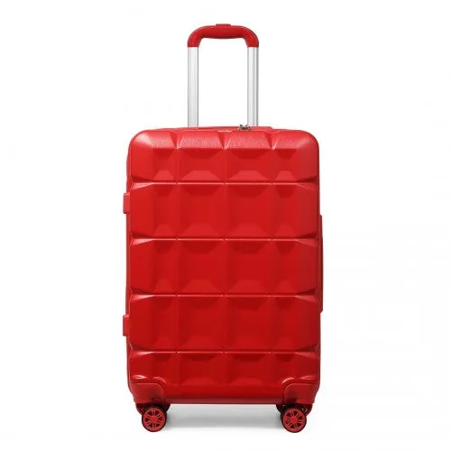 Kono 28 Inch Lightweight Hard Shell Abs Suitcase With TSA Lock - Red