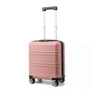 Kono ABS 16 Inch Sculpted Horizontal Design Cabin Luggage - Nude