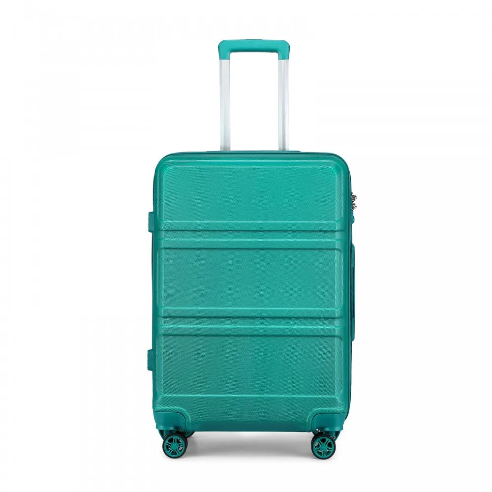 Kono Abs 20 Inch Sculpted Horizontal Design Cabin Luggage - Teal