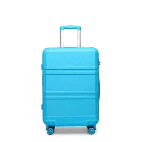 Kono Abs 28 Inch Sculpted Horizontal Design Suitcase - Blue
