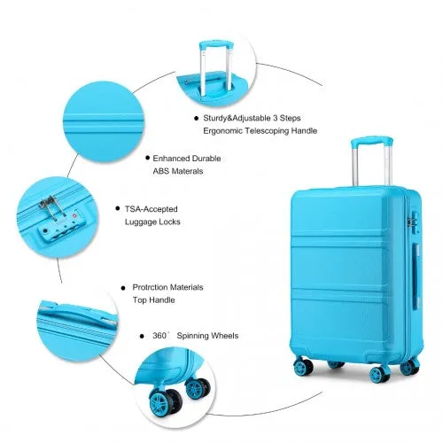 Kono Abs 28 Inch Sculpted Horizontal Design Suitcase - Blue