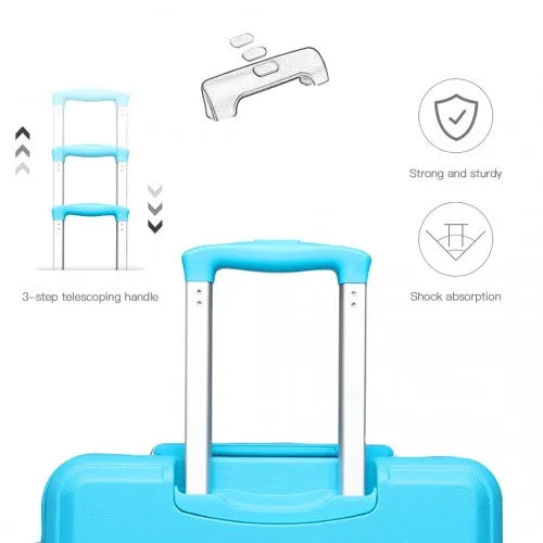 Kono Abs 28 Inch Sculpted Horizontal Design Suitcase - Blue