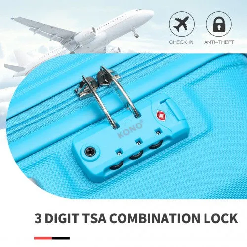 Kono Abs 28 Inch Sculpted Horizontal Design Suitcase - Blue