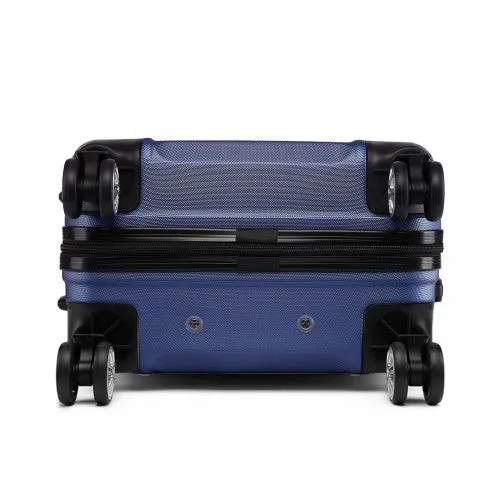 Kono Abs Sculpted Horizontal Design 20 Inch Cabin Luggage - Navy Blue