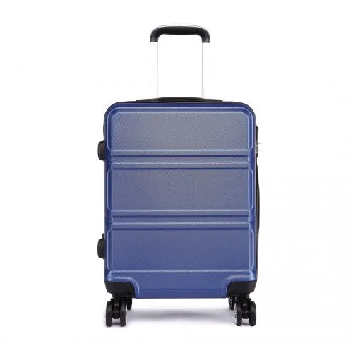 Kono Abs Sculpted Horizontal Design 20 Inch Cabin Luggage - Navy Blue