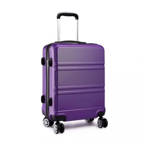 Kono Abs Sculpted Horizontal Design 20 Inch Cabin Luggage - Purple