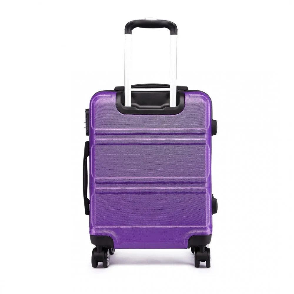Kono Abs Sculpted Horizontal Design 20 Inch Cabin Luggage - Purple