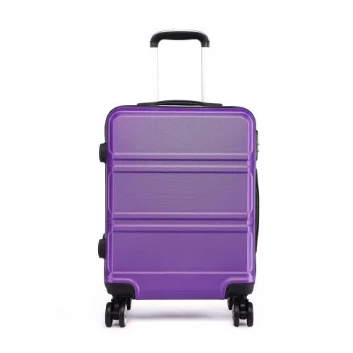 Kono Abs Sculpted Horizontal Design 20 Inch Cabin Luggage - Purple