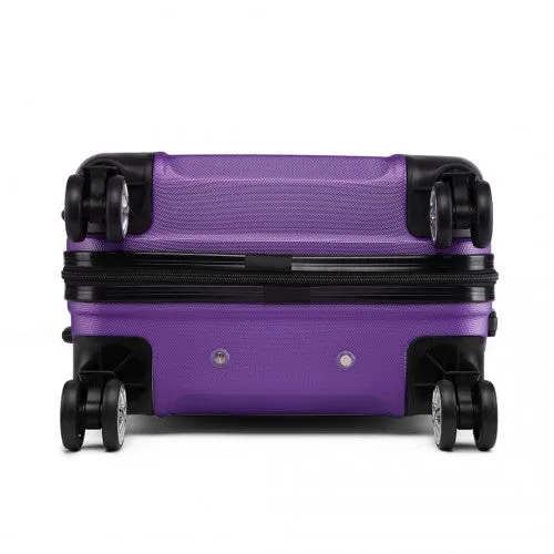 Kono Abs Sculpted Horizontal Design 20 Inch Cabin Luggage - Purple