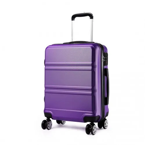 Kono Abs Sculpted Horizontal Design 20 Inch Cabin Luggage - Purple