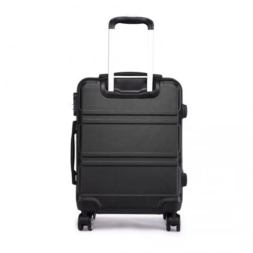 Kono Abs Sculpted Horizontal Design 28 Inch Suitcase - Black