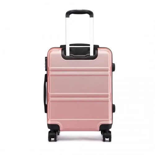 Kono Abs Sculpted Horizontal Design 3 Piece Suitcase Set - Nude
