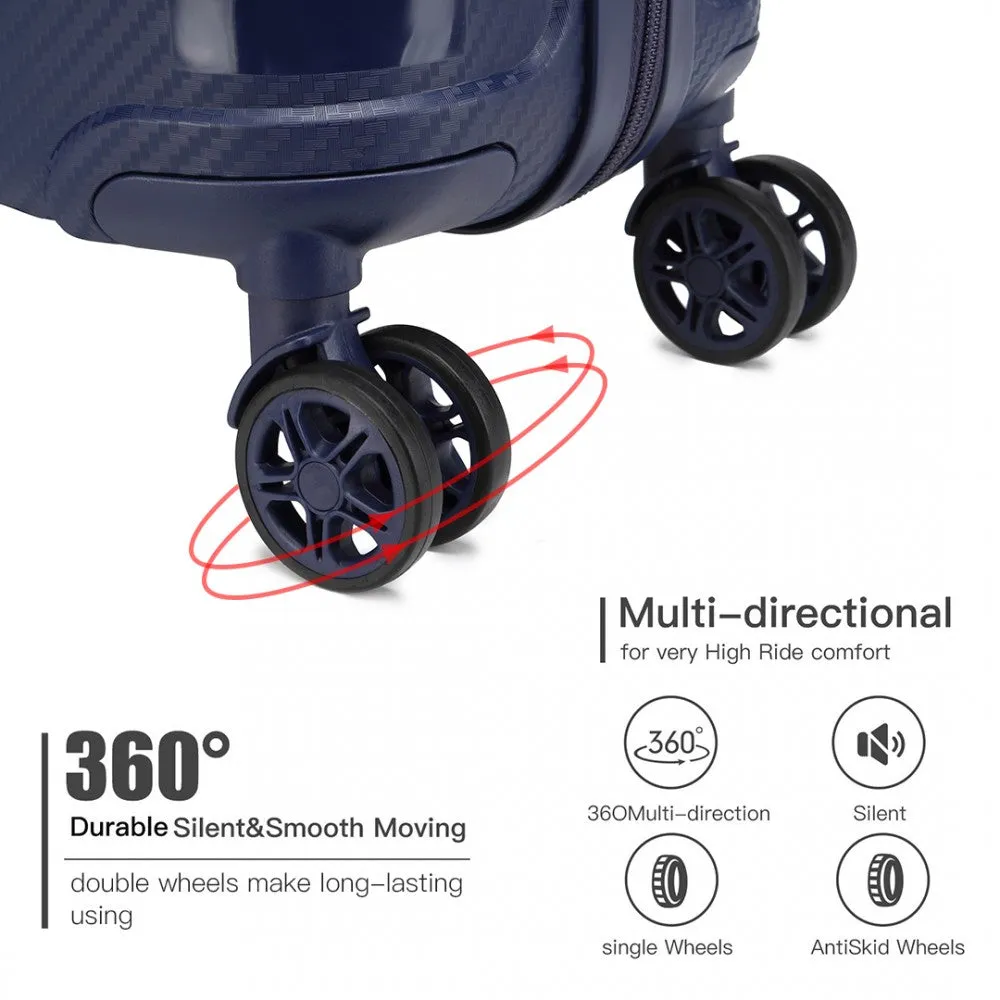 Kono Cabin Size Classic Collection PP Luggage With Charging Interface - Navy Blue