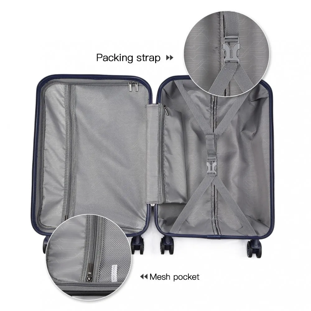 Kono Cabin Size Classic Collection PP Luggage With Charging Interface - Navy Blue