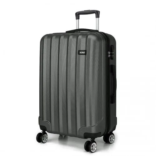 Kono Vertical Stripe Hard Shell Suitcase 28 Inch Luggage Set - Grey