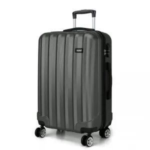 Kono Vertical Stripe Hard Shell Suitcase 28 Inch Luggage Set - Grey
