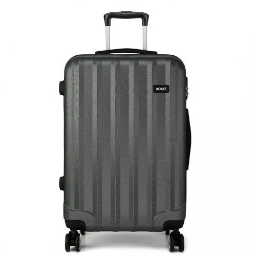 Kono Vertical Stripe Hard Shell Suitcase 28 Inch Luggage Set - Grey