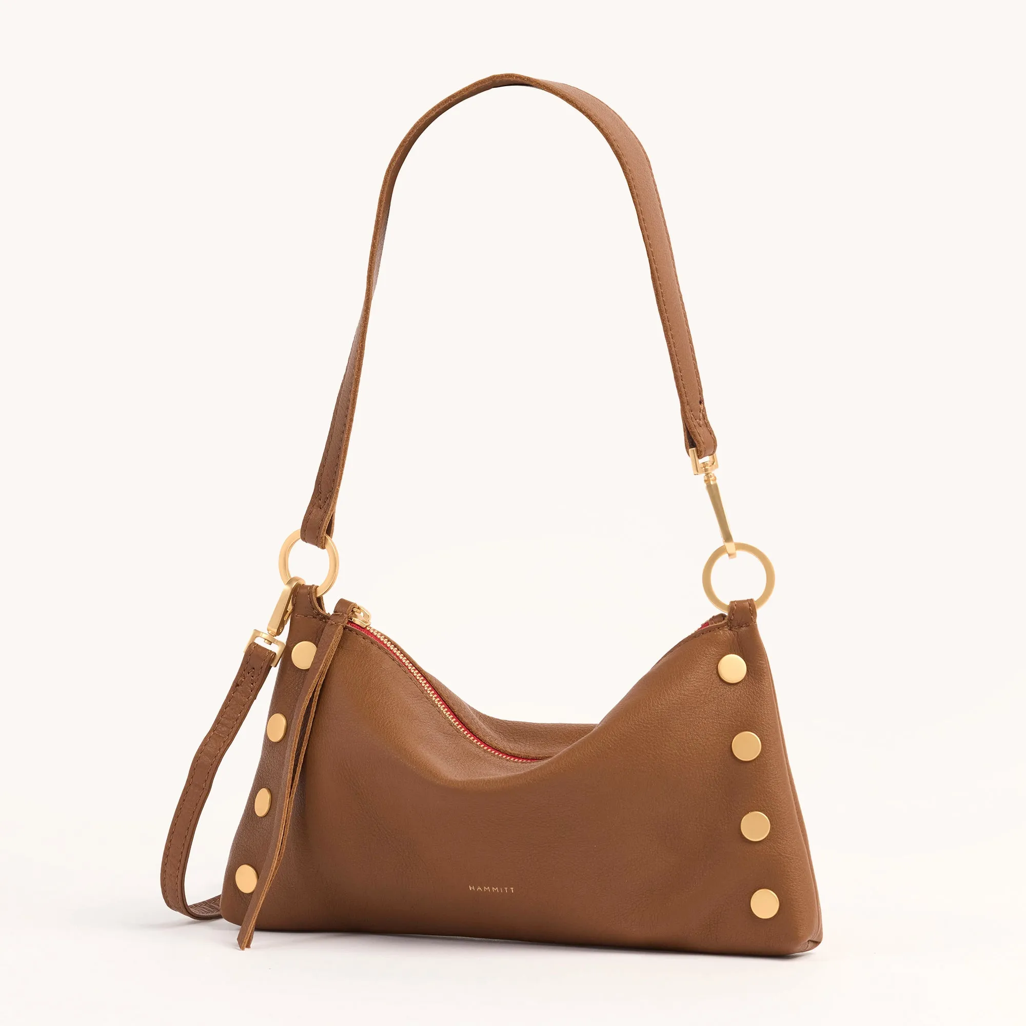 Kyle | Mahogany Pebble/Brushed Gold Red Zip