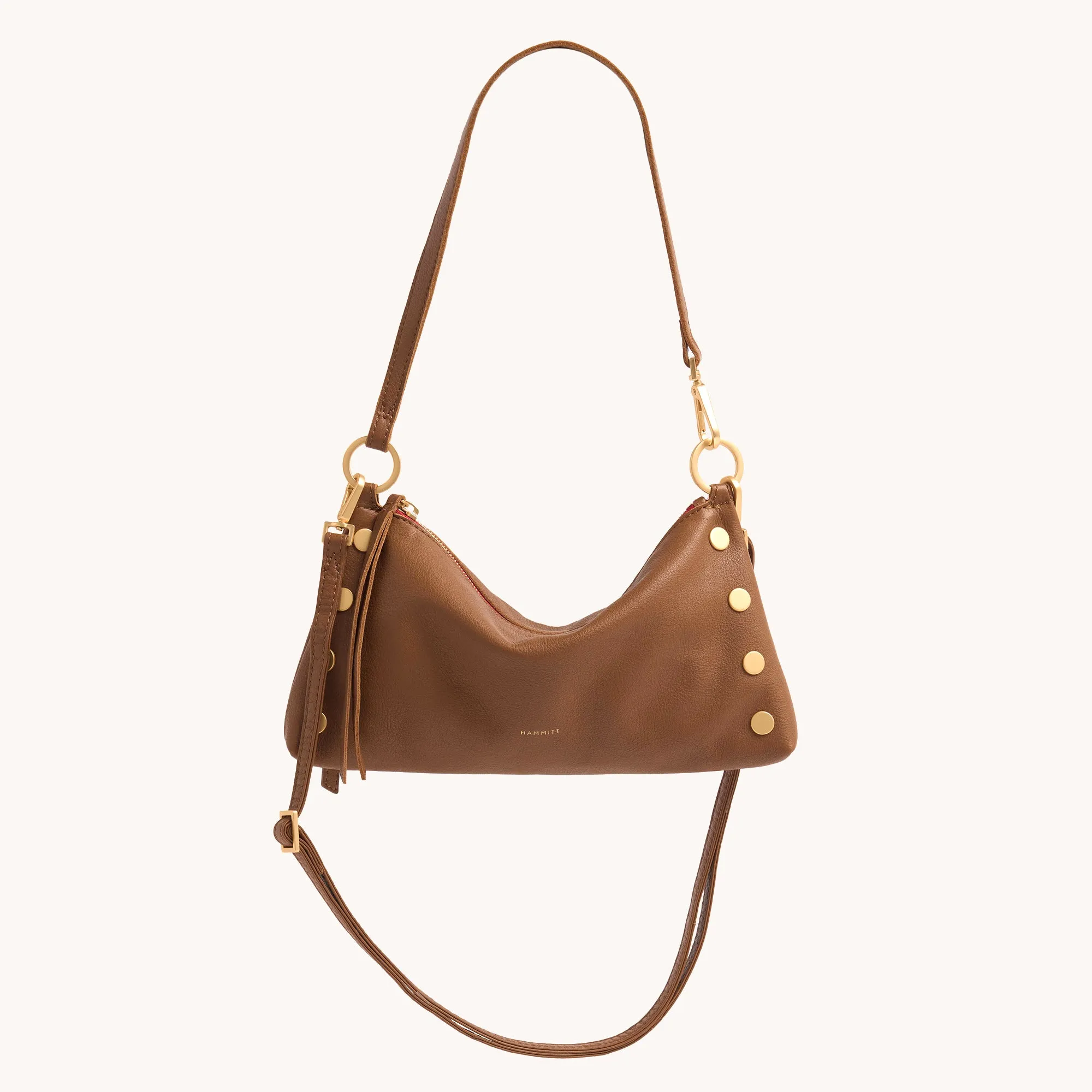 Kyle | Mahogany Pebble/Brushed Gold Red Zip