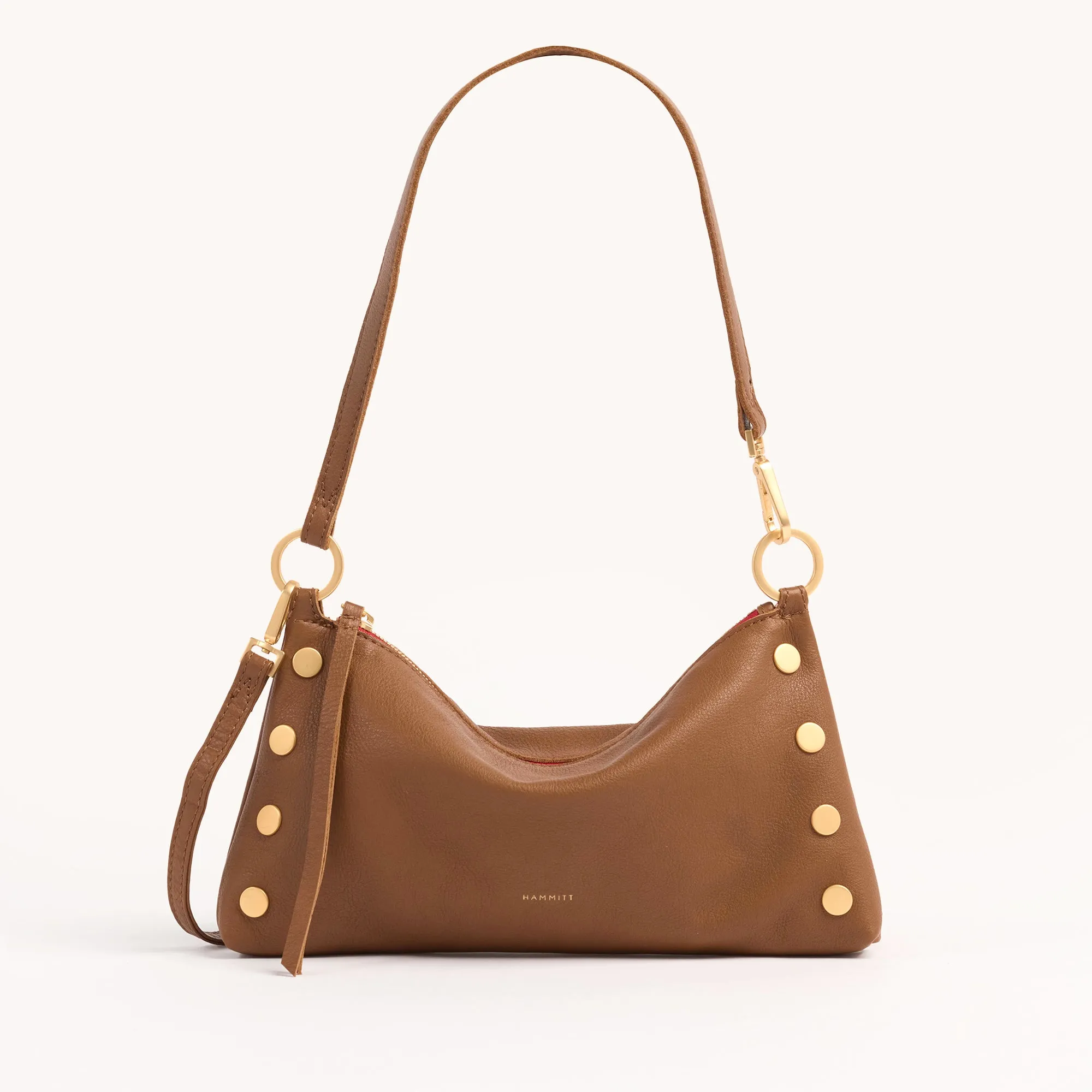 Kyle | Mahogany Pebble/Brushed Gold Red Zip