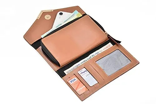 Ladies 4 Pc Combo (Lady Wallet 1.0, Passport, Eyewear, Keychain) (Tan)