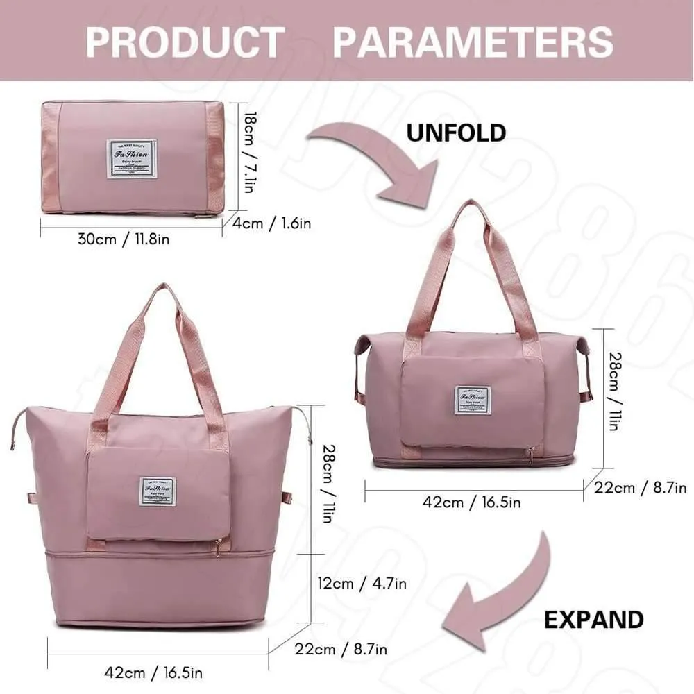 Large Capacity Travel Bag Foldable Luggage Tote Lightweight Storage Duffel Bag