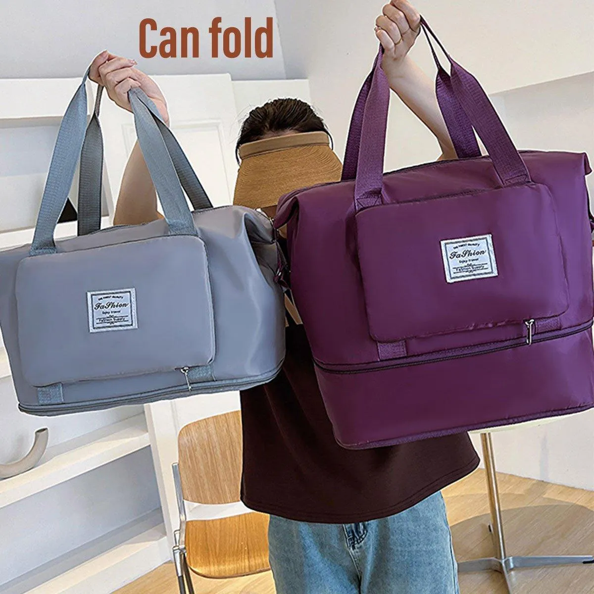 Large Capacity Travel Bag Foldable Luggage Tote Lightweight Storage Duffel Bag