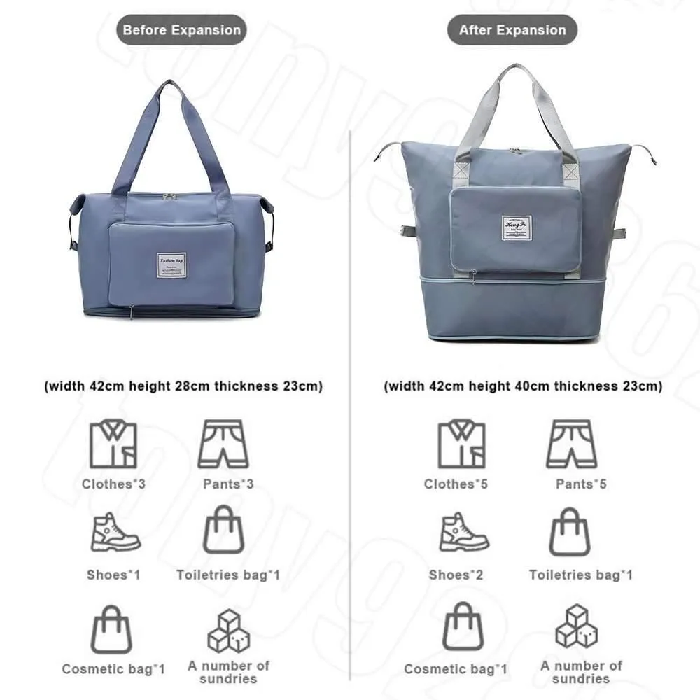 Large Capacity Travel Bag Foldable Luggage Tote Lightweight Storage Duffel Bag