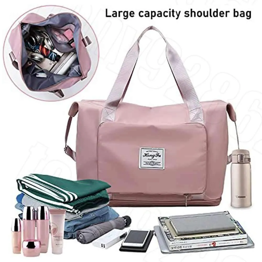 Large Capacity Travel Bag Foldable Luggage Tote Lightweight Storage Duffel Bag