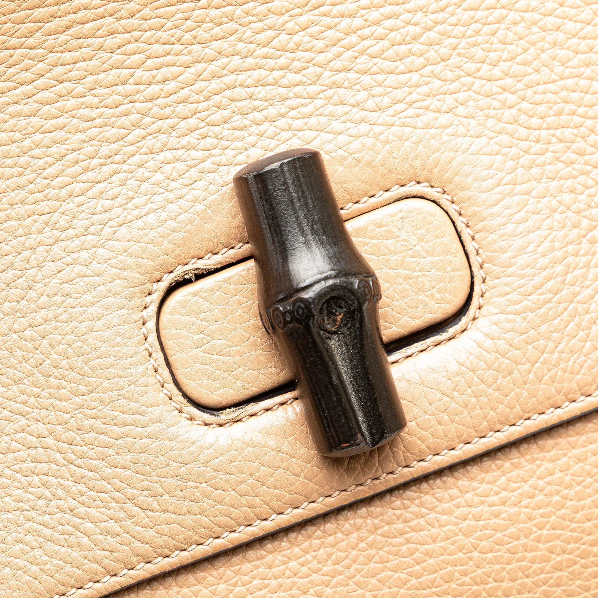 Large Leather Bamboo Daily Satchel