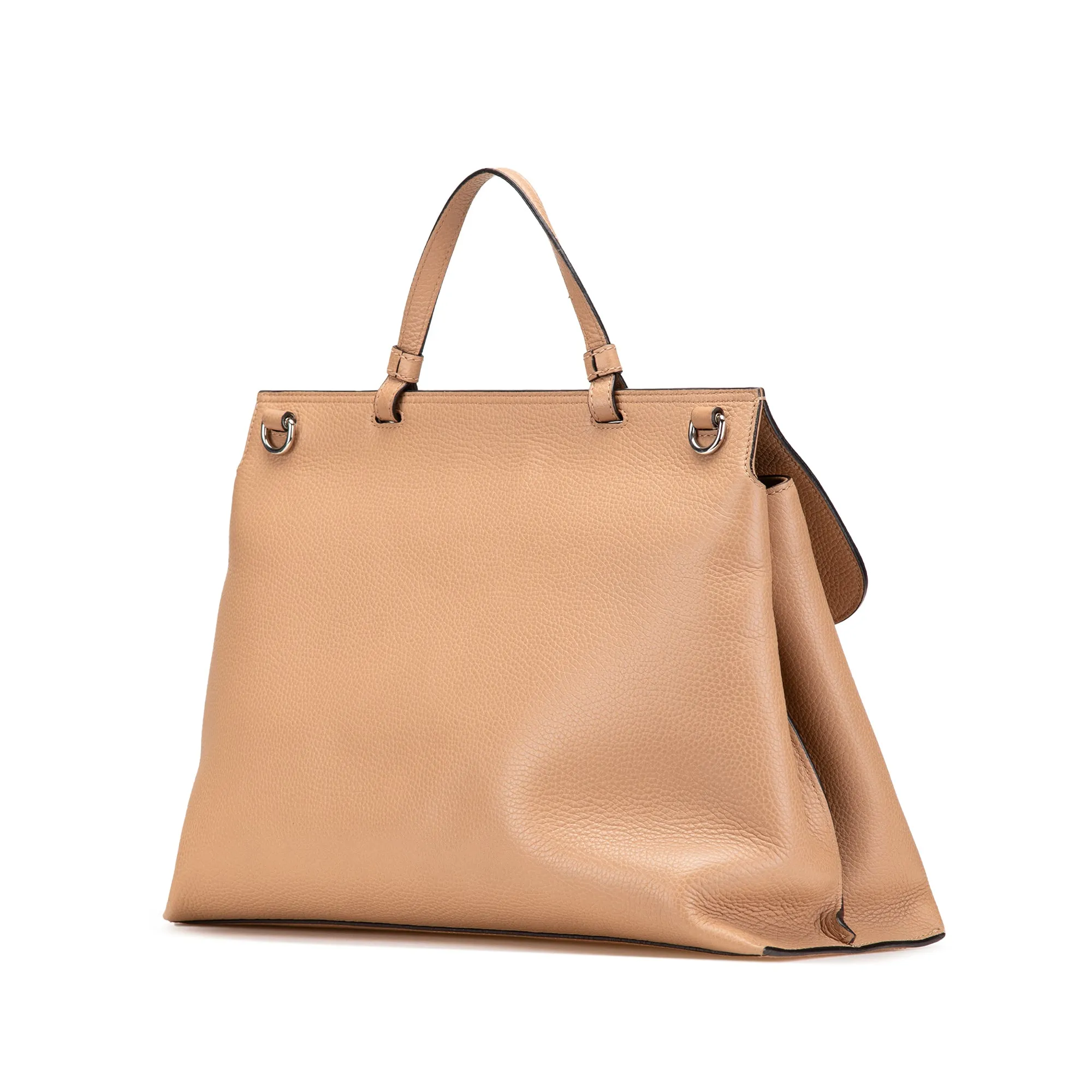 Large Leather Bamboo Daily Satchel