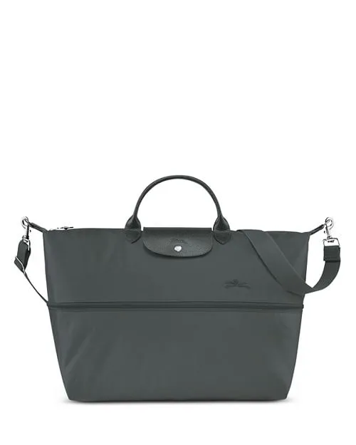 Le Pliage Green Expandable Travel Bag Longchamp nylon weekend bag, Gray