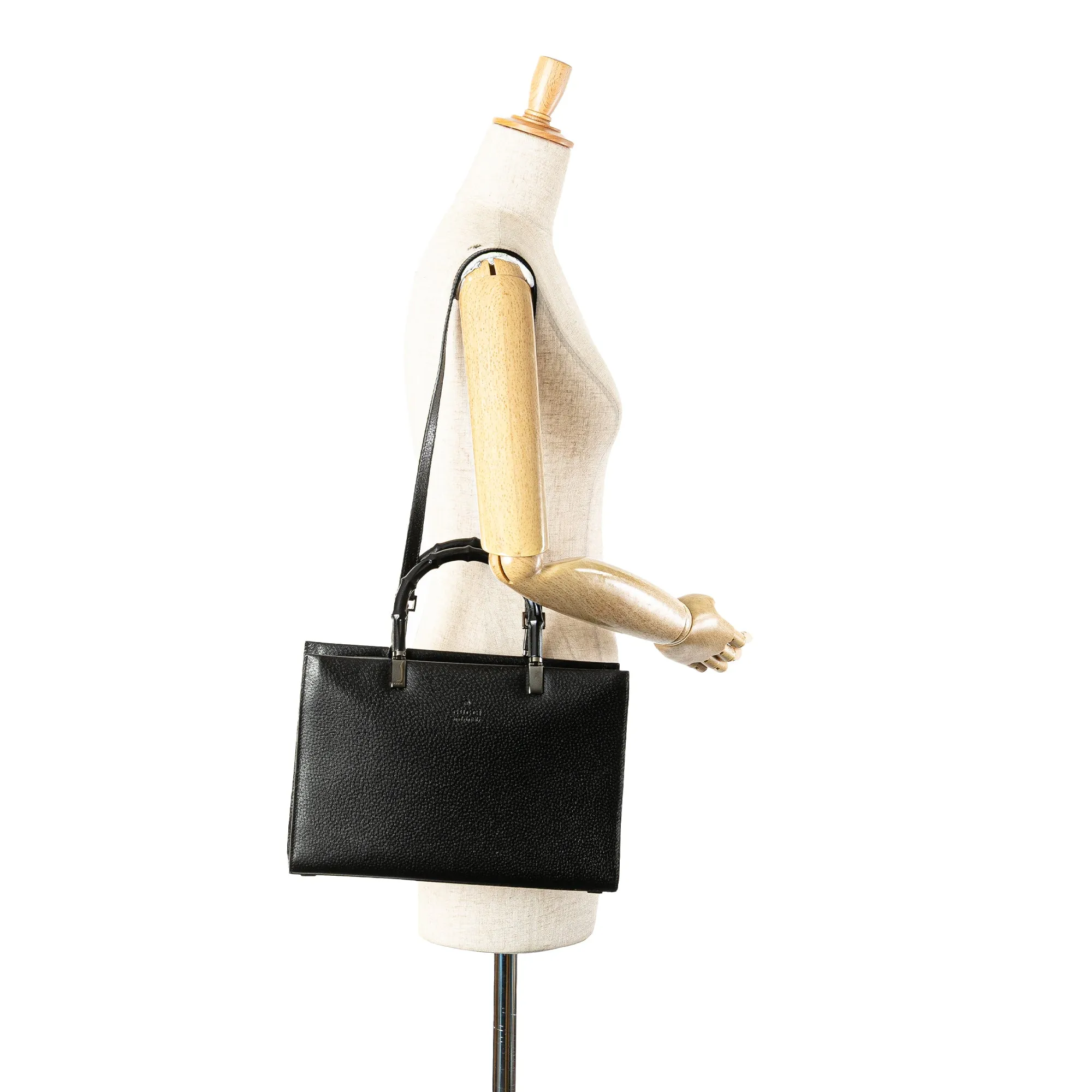 Leather Cinghiale Bamboo Tote