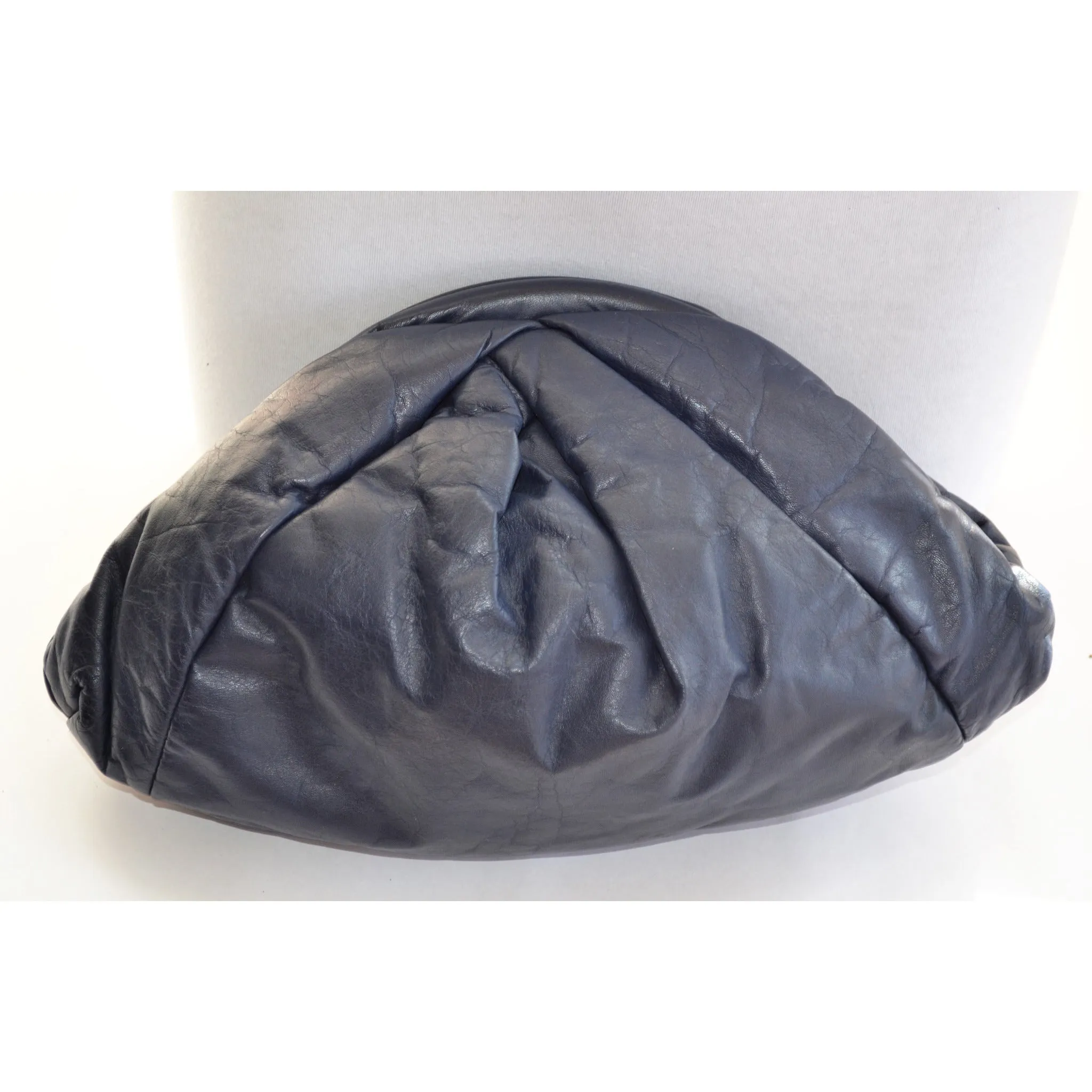Leather Triangle Pouch Clutch Purse