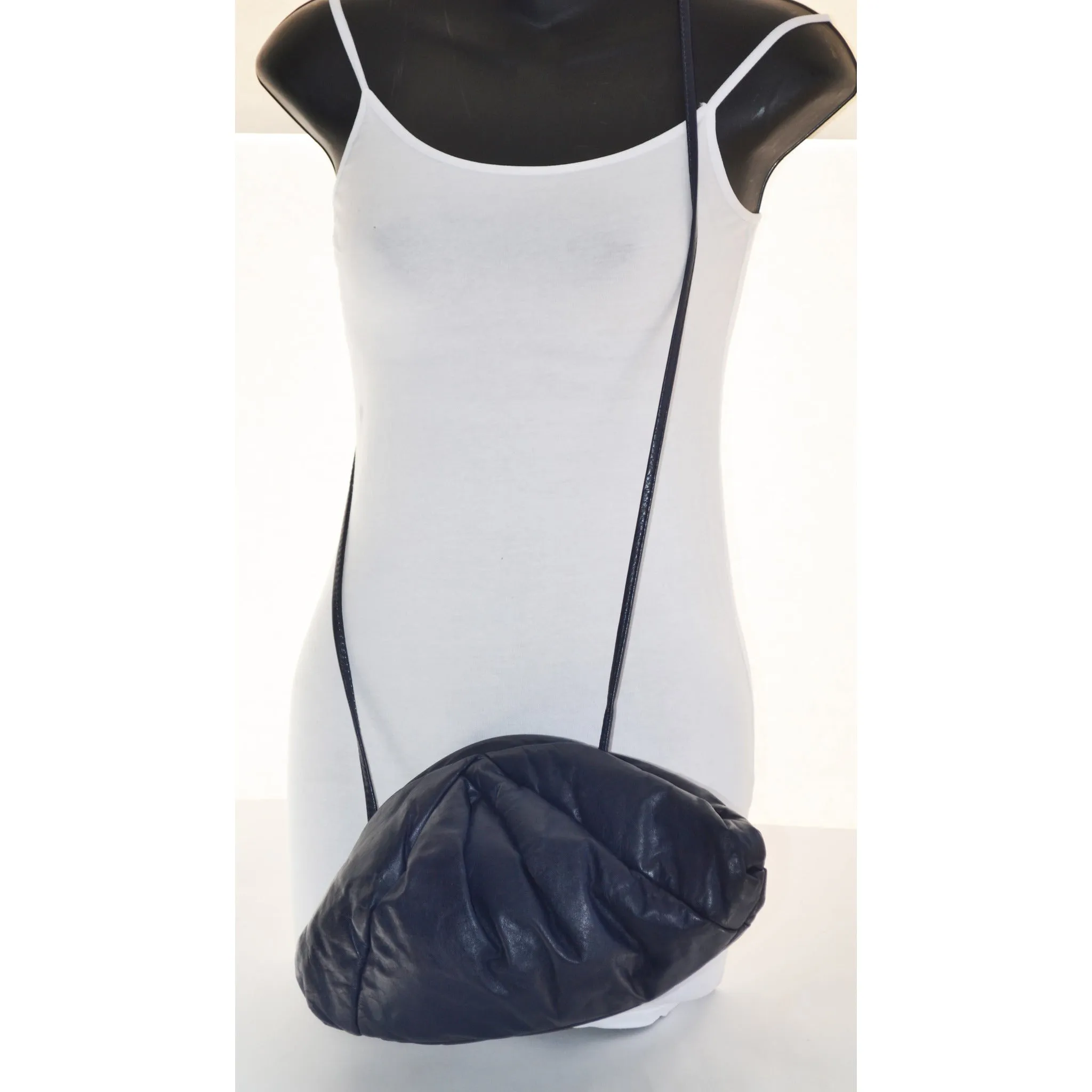 Leather Triangle Pouch Clutch Purse