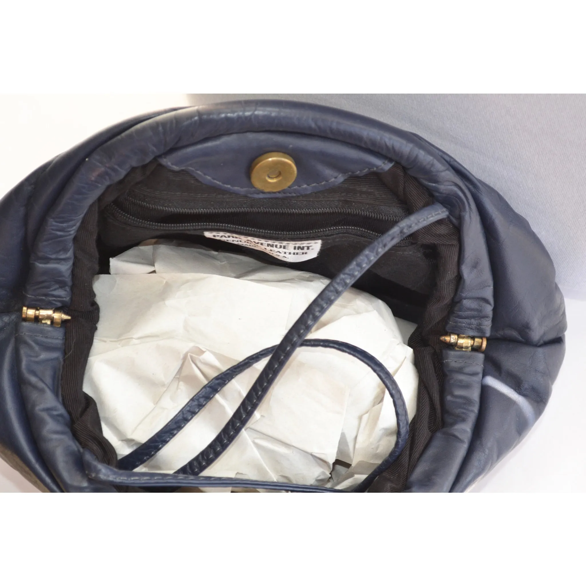 Leather Triangle Pouch Clutch Purse