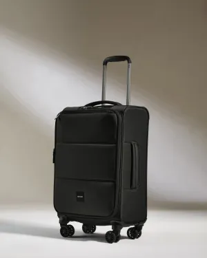 Lightest Carry-on Luggage in Black - Soft Stripe