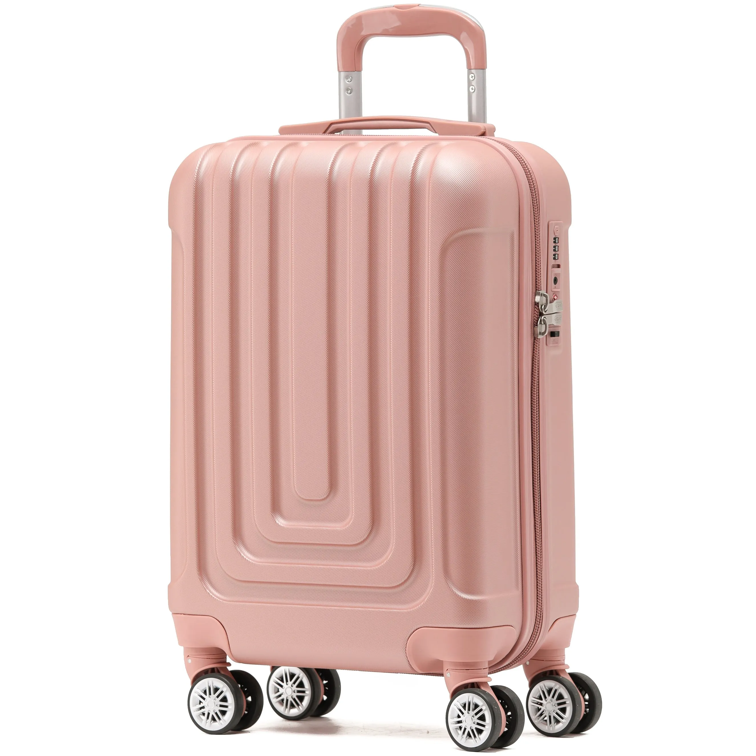 Lightweight Carry On Suitcase TSA Lock USB Port 8 Wheels For Over 100 Airlines