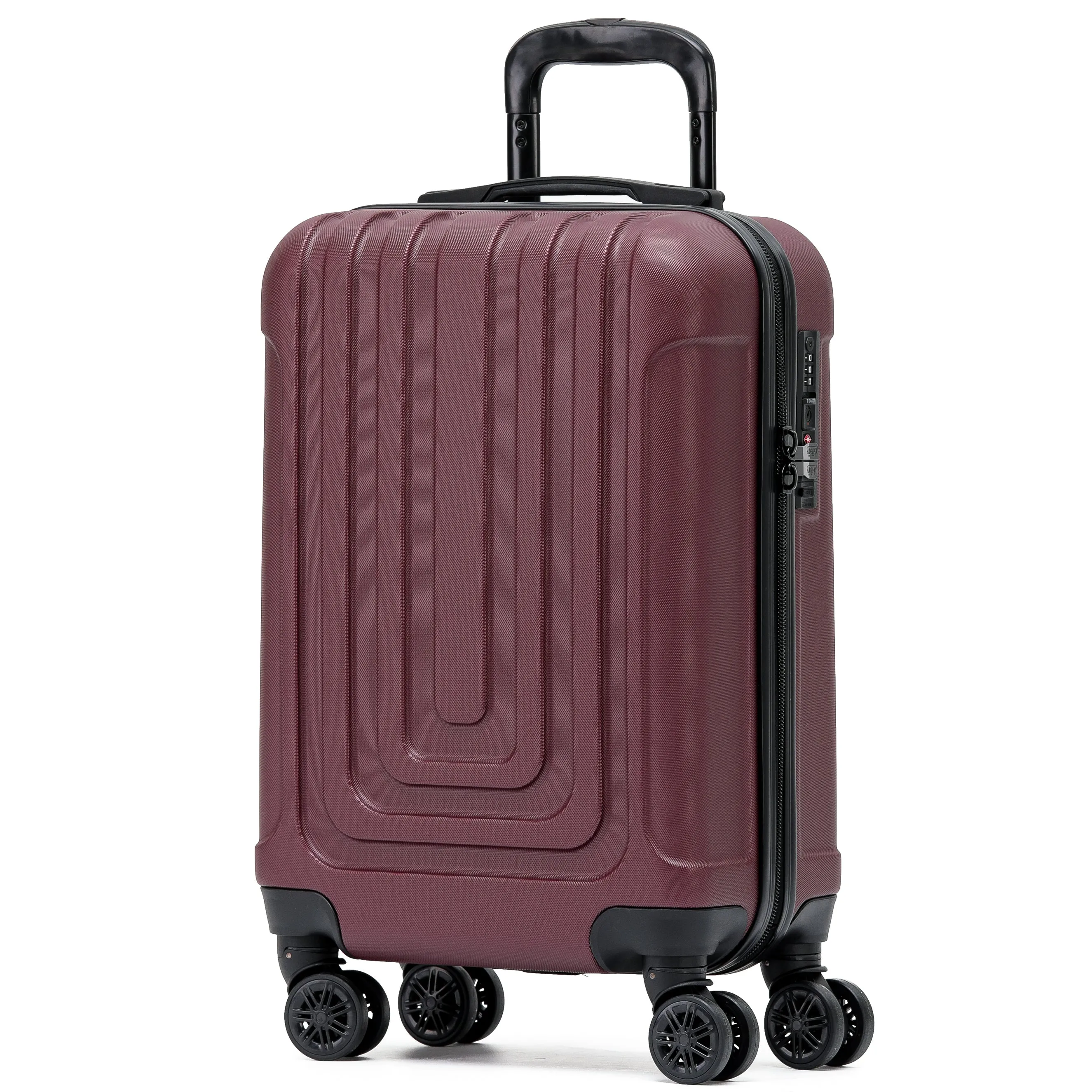 Lightweight Carry On Suitcase TSA Lock USB Port 8 Wheels For Over 100 Airlines