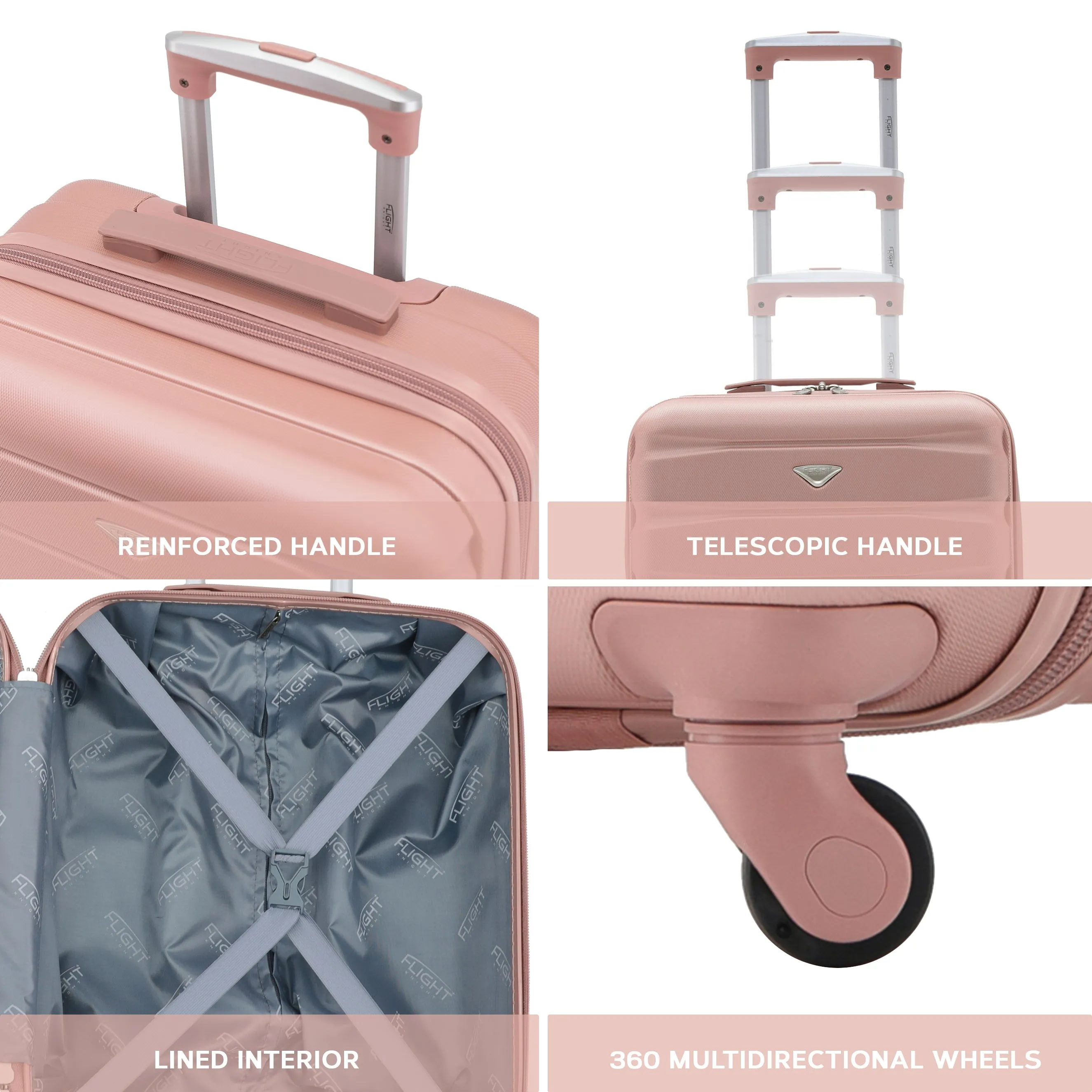 Lightweight Set of 2 Cabin Cases   Check In Bag Hard Case Luggage Ryanair