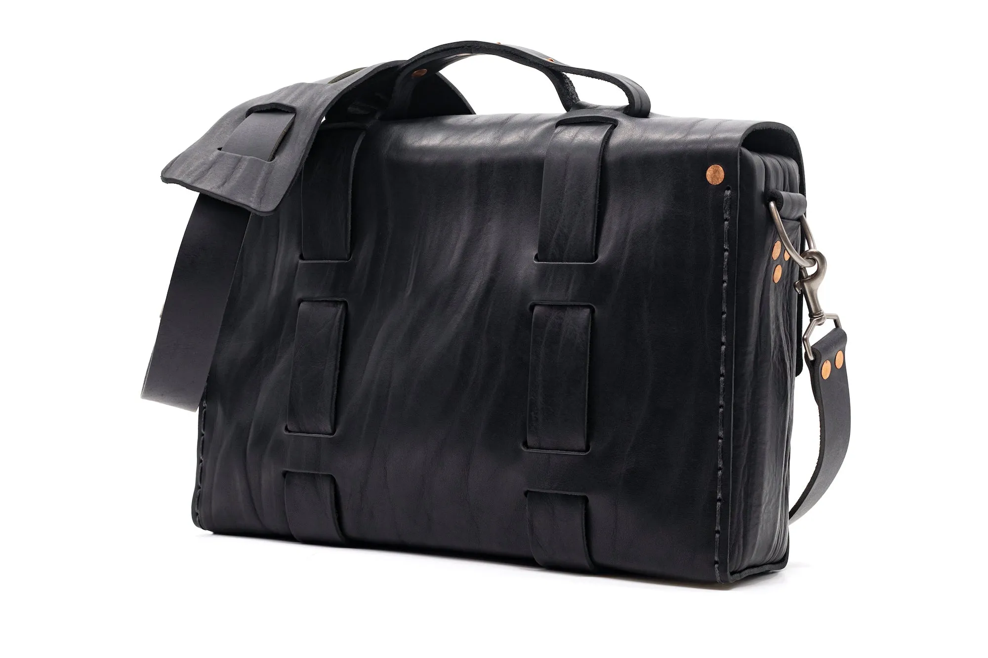 Limited Edition No. 4313 - Minimalist Standard Leather Satchel in Commonwealth Black - 5 MADE, SOLD OUT