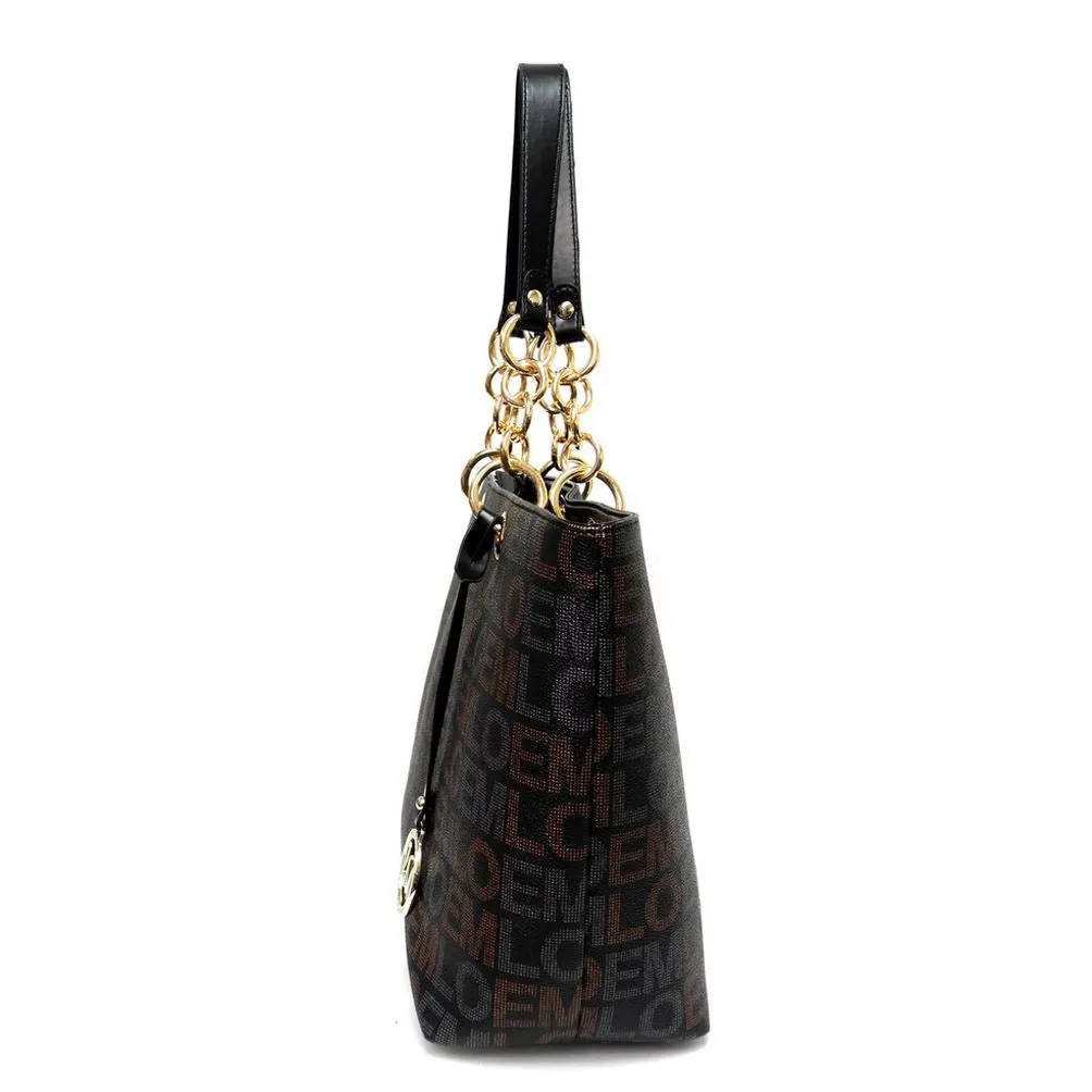LOEM brand signature Print satchel Bag tote wallet set golden chain Designer ins