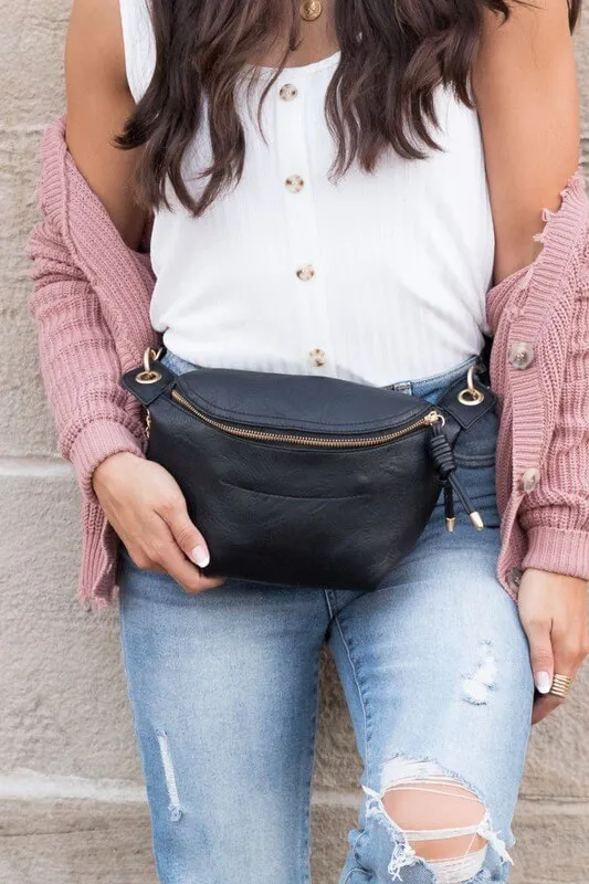 Lorna Convertible Sling Bag- Black